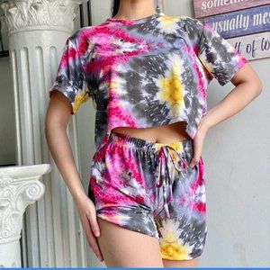 Angela Collection Tie Dye Tiktok Short & Top TT405